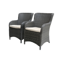 ORMOND - Set of 2 Outdoor PE Wicker Turin Dining Chairs