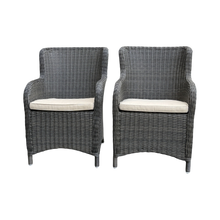 ORMOND - Set of 2 Outdoor PE Wicker Turin Dining Chairs