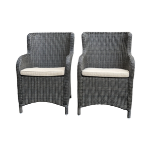 ORMOND - Set of 2 Outdoor PE Wicker Turin Dining Chairs