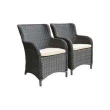 ORMOND - Set of 2 Outdoor PE Wicker Turin Dining Chairs