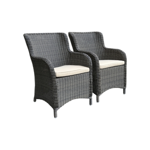 ORMOND - Set of 2 Outdoor PE Wicker Turin Dining Chairs