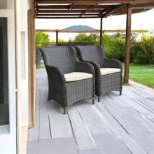 ORMOND - Set of 2 Outdoor PE Wicker Turin Dining Chairs