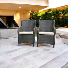 ORMOND - Set of 2 Outdoor PE Wicker Turin Dining Chairs
