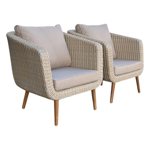 VERMONT - 4 Seater Outdoor Timber Wicker 2 Seater Lounge & Sofas Set