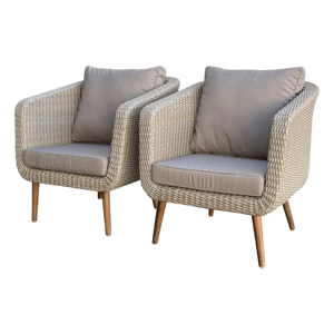 VERMONT - 4 Seater Outdoor Timber Wicker 2 Seater Lounge & Sofas Set