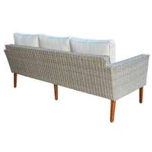 St Kilda Outdoor 3‑Seater Wicker Lounge with Timber Table