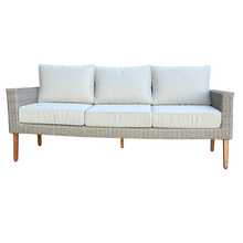 St Kilda Outdoor 3‑Seater Wicker Lounge with Timber Table