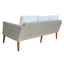 St Kilda Outdoor 3‑Seater Wicker Lounge with Timber Table