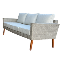 St Kilda Outdoor 3‑Seater Wicker Lounge with Timber Table
