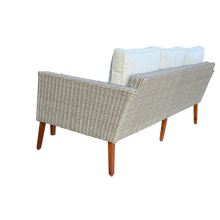 St Kilda Outdoor 3‑Seater Wicker Lounge with Timber Table