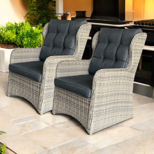 TOORAK - Set of 2 Outdoor PE Wicker Single Seater Armchairs