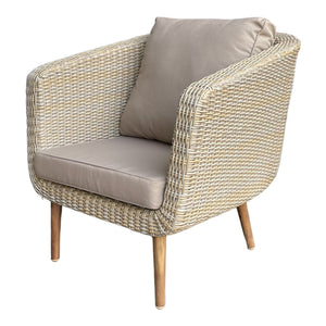 VERMONT - Outdoor Wicker Timber Single Sofa (Carton of 2)
