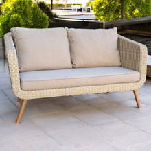 Vermont 4‑Piece Outdoor Lounge Set – Acacia Timber & Wicker, Kubu Grey