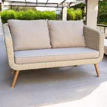 Vermont 4‑Piece Outdoor Lounge Set – Acacia Timber & Wicker, Kubu Grey