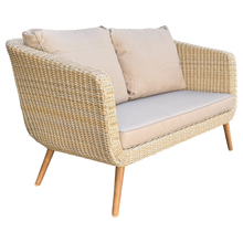 Vermont 4‑Piece Outdoor Lounge Set – Acacia Timber & Wicker, Kubu Grey