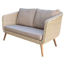 Vermont 4‑Piece Outdoor Lounge Set – Acacia Timber & Wicker, Kubu Grey