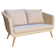 Vermont 4‑Piece Outdoor Lounge Set – Acacia Timber & Wicker, Kubu Grey