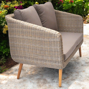 VERMONT - 4 Seater Outdoor Timber Wicker 2 Seater Lounge & Sofas Set