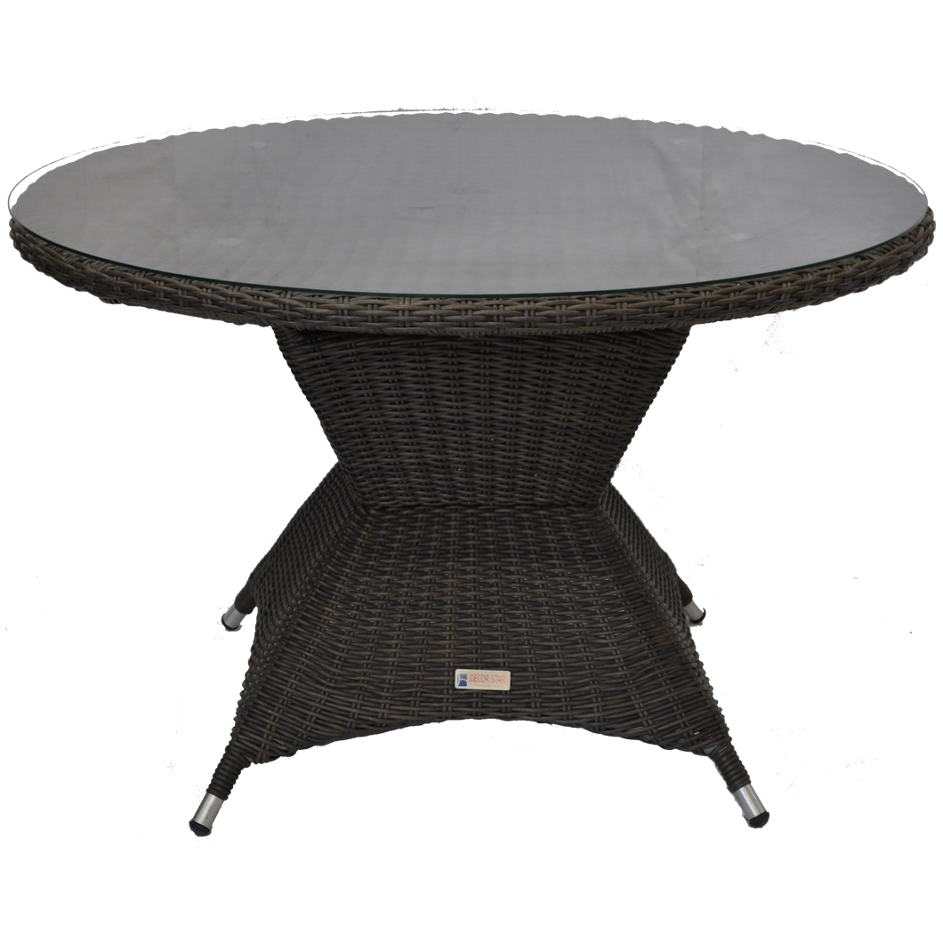 PRE-ORDER ORMOND - Outdoor Garden Patio Wicker Dining Round Table - Furniture Star Direct
