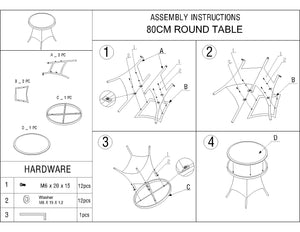 DONVALE - 3 Piece Outdoor Wicker Round Coffee Table and Stacking Chair Set - Furniture Star Direct