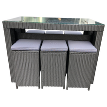 ALTONA 7 Piece 6 Seater Outdoor Wicker Bar Set - Furniture Star Direct