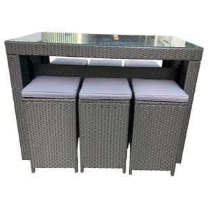 ALTONA 7 Piece 6 Seater Outdoor Wicker Bar Set - Furniture Star Direct