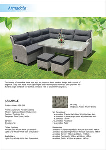 PRE-ORDER ARMADALE - 7 Seater Outdoor Wicker Recliner Lounge Dining Set - Furniture Star Direct