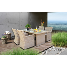 PRE-ORDER ASHBURTON - 5 Piece Outdoor Wicker Rectangle Table Dining Set - Furniture Star Direct