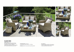 GLEN IRIS - Cozy 4 Seater Balcony Patio Wicker Lounge Set