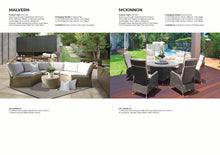 McKINNON - 8 Piece Outdoor Wicker Recliner Dining Set with Lazy Susan