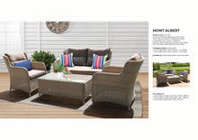 MONT ALBERT - Elegant 4 Seater Wicker Rectangle Coffee Table Lounge Set