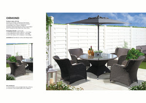 ORMOND - Affordable 5 Piece Outdoor Wicker Round Table Dining Set