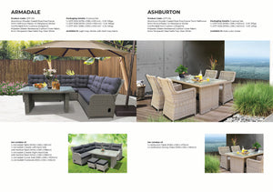 ARMADALE - 7 Seater Outdoor Wicker Recliner Lounge Dining Set