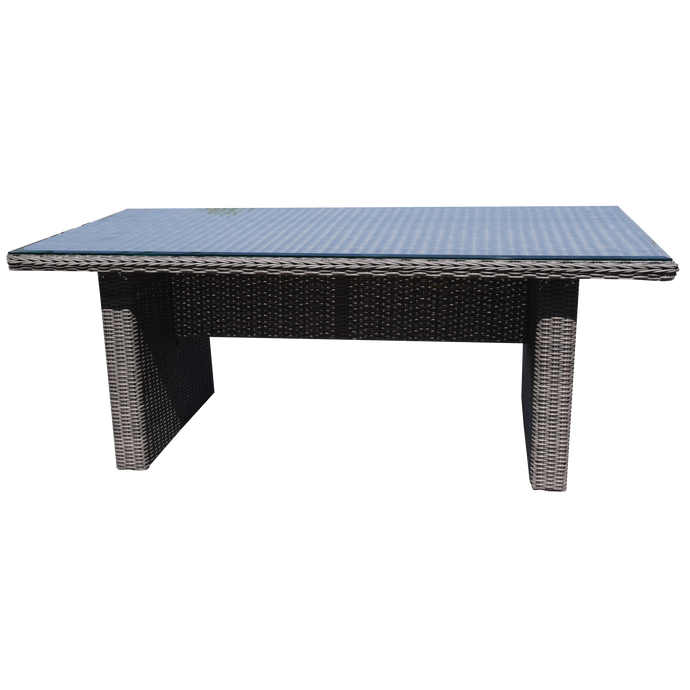 ALPHINGTON - Premium Outdoor Wicker Large Rectangle Dining Table - Furniture Star Direct