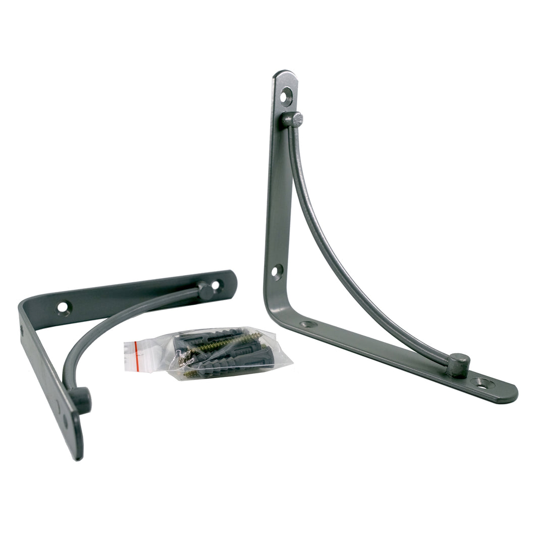 2x ARCH 195 - Wall Mounted Shelf Brackets with hardware - Furniture Star Direct