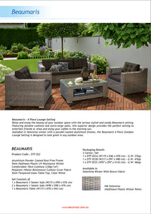 BEAUMARIS - Superior 5 Seater Wide-Armrest Lounge Set - Furniture Star Direct