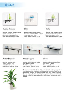 2x MOON 195 - Shelf Wall Mounted Brackets - Furniture Star Direct