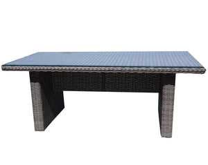 PRE ORDER: ALPHINGTON - Quality 5 Seaters Outdoor Wicker Large Rectangle Table Dining Set - Furniture Star Direct