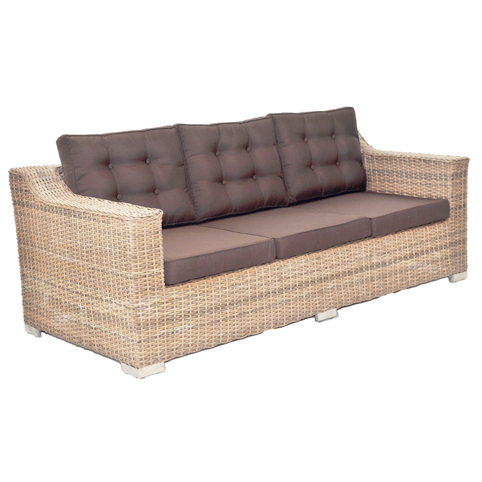 BEAUMARIS - 3 Seat Luxury Outdoor Wicker Wide Armrest Sofa - Furniture Star Direct