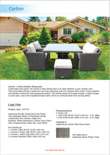 PRE-ORDER CARLTON - 6 Seater Outdoor Wicker Stylish Square Table Dining Set - Furniture Star Direct