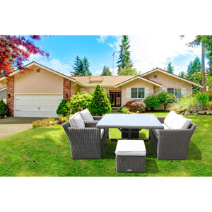 CARLTON - Outdoor Wicker Ottoman Footstool - Furniture Star Direct