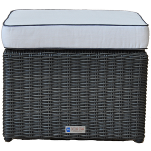 CARLTON - Outdoor Wicker Ottoman Footstool - Furniture Star Direct
