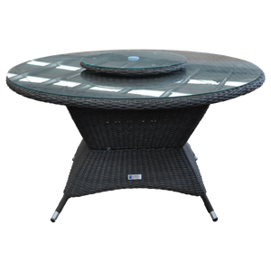 PRE-ORDER RICHMOND - 7 Piece Outdoor Wicker Round Dining Set with Lazy Susan - Furniture Star Direct