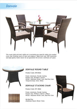 DONVALE - 5 Piece Balcony Patio Round Table and Stacking Chair Set - Furniture Star Direct