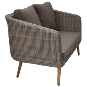 PRE-ORDER VERMONT - Glamorous 4 Seater Outdoor Timber Wicker Lounge Set - Furniture Star Direct