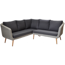 MITCHAM - Fashionable 5 Seater Timber Wicker Corner Lounge Set - Furniture Star Direct