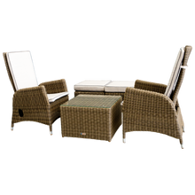 PRE-ORDER KEW - 5 Piece Outdoor Garden Recliner Chair Square Table Set - Furniture Star Direct