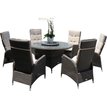 PRE-ORDER RICHMOND - Outdoor Wicker Dining Round Table 140cm with Lazy-Susan - Furniture Star Direct