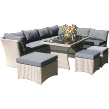 PRE-ORDER BRIGHTON - 8 Seater Outdoor Wicker Lounge with Ottomans - Furniture Star Direct
