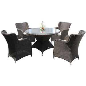PRE-ORDER ORMOND - Outdoor Garden Patio Wicker Dining Round Table - Furniture Star Direct